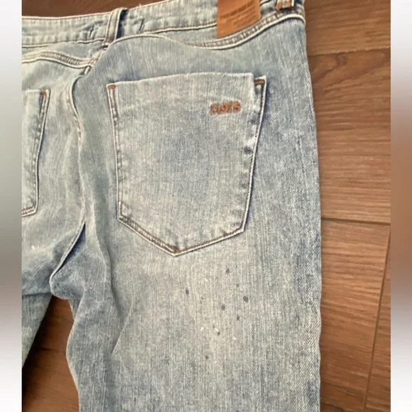 Zara Basic Jeans Women's Sz 4 Denim Z1975 Ankle Cuffed Mid Rise Straight Leg - Picture 7 of 16